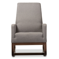 Baxton Studio Yashiya Mid-century Retro Modern Grey Fabric Upholstered Rocking Chair